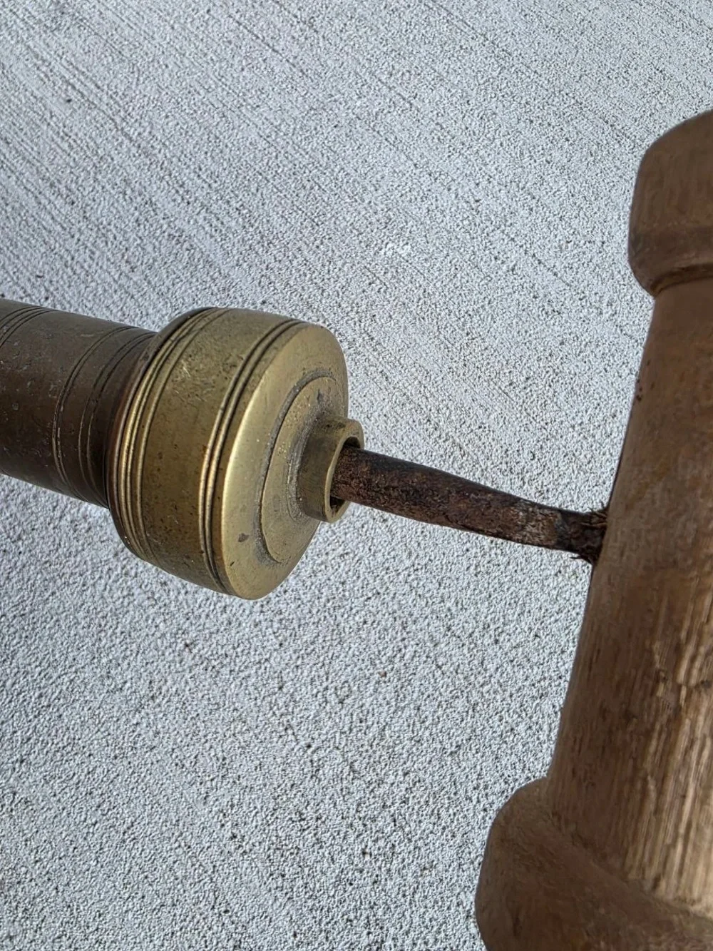 Antique Vintage Brass Fireplace Blowpipe Bird Figural Hearth Tool Wood Handle